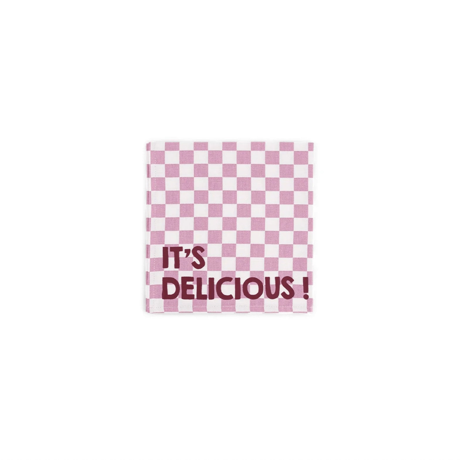 Serviette de table - Damier mauve It's delicious""