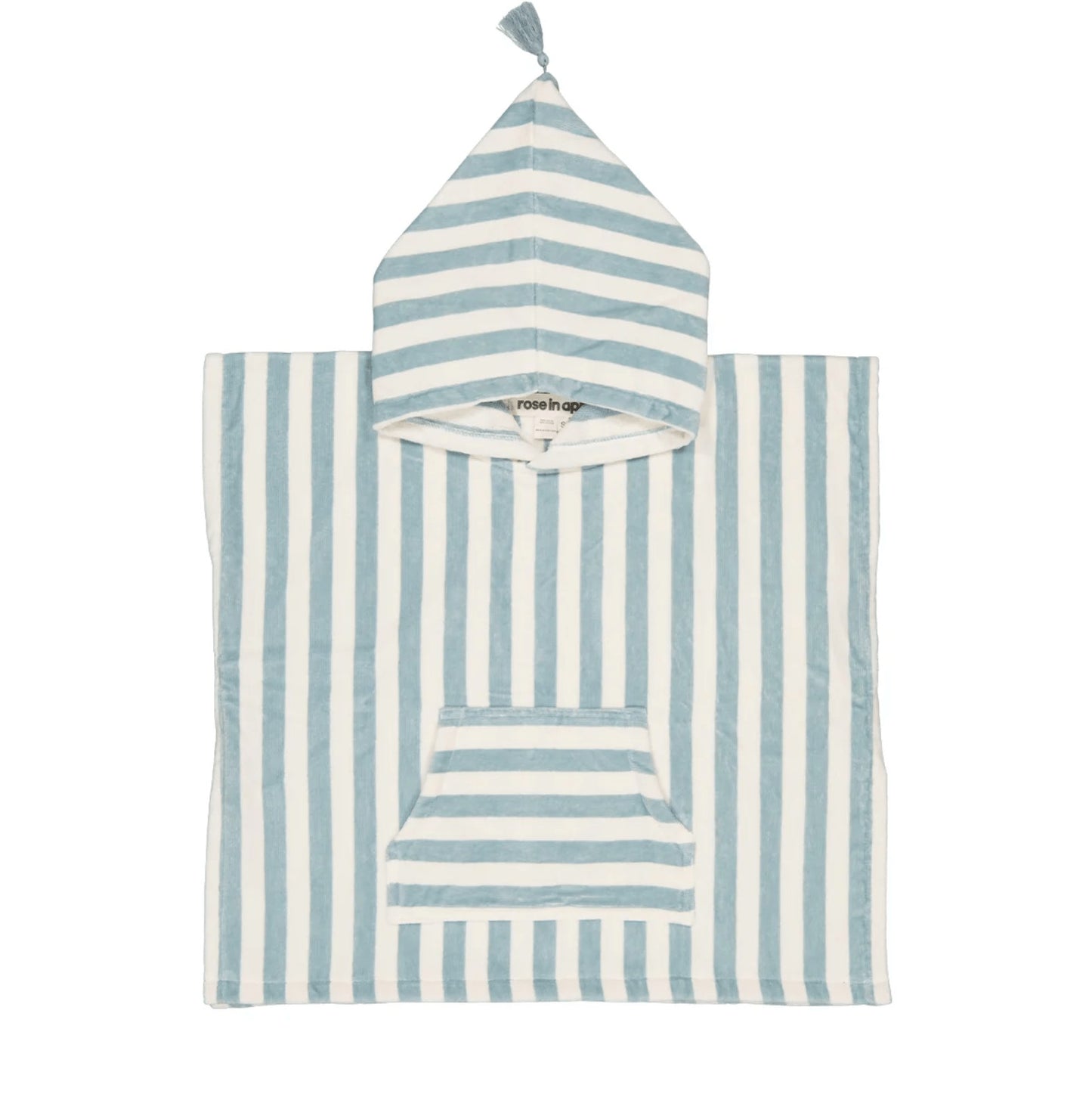 Poncho de bain Suzon - Rayé bleu cloud et blanc - 1/3 ans
