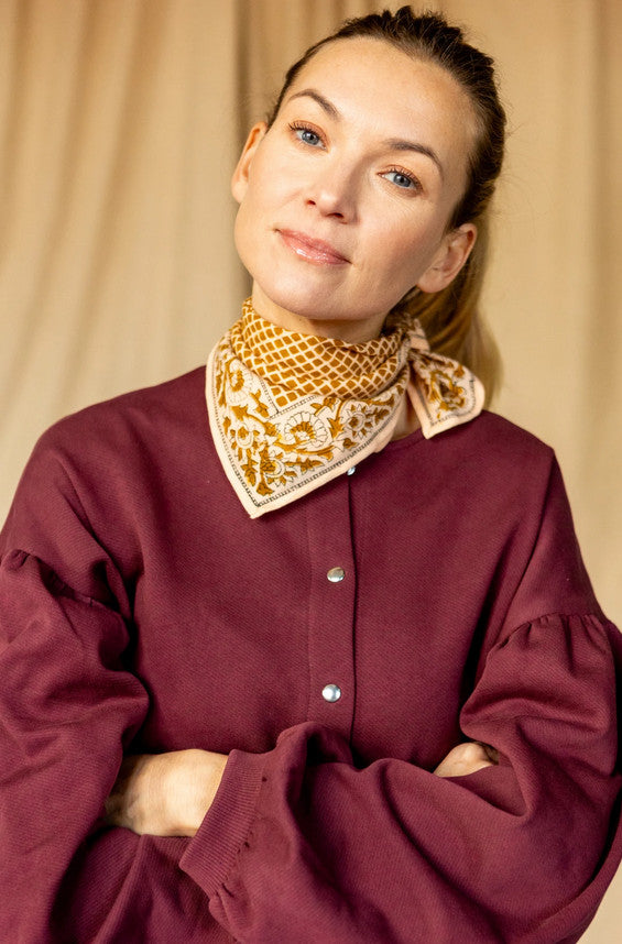 Small foulard Manika Mosaïc - Tobacco