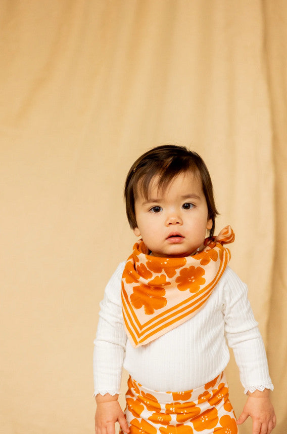 Small foulard Manika Flora bold - Orange