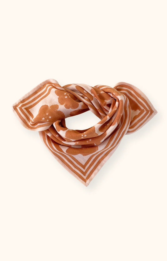 Small foulard Manika Flora bold - Orange