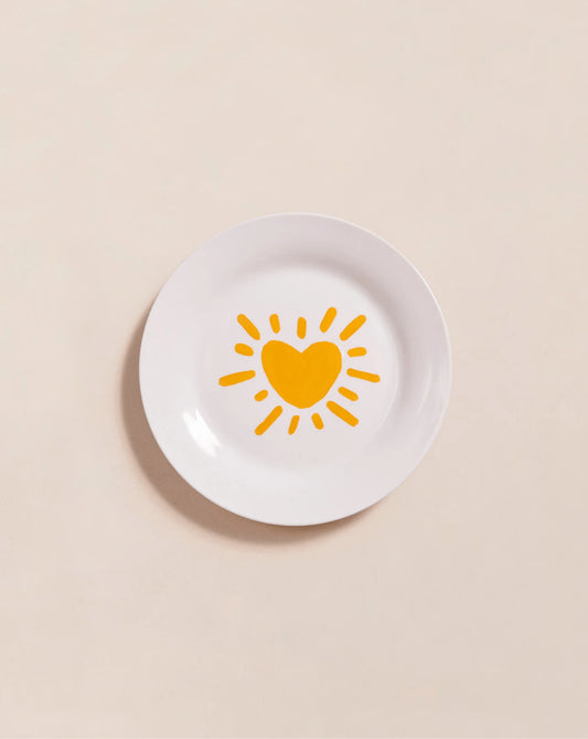 Petite assiette Coeur solaire jaune