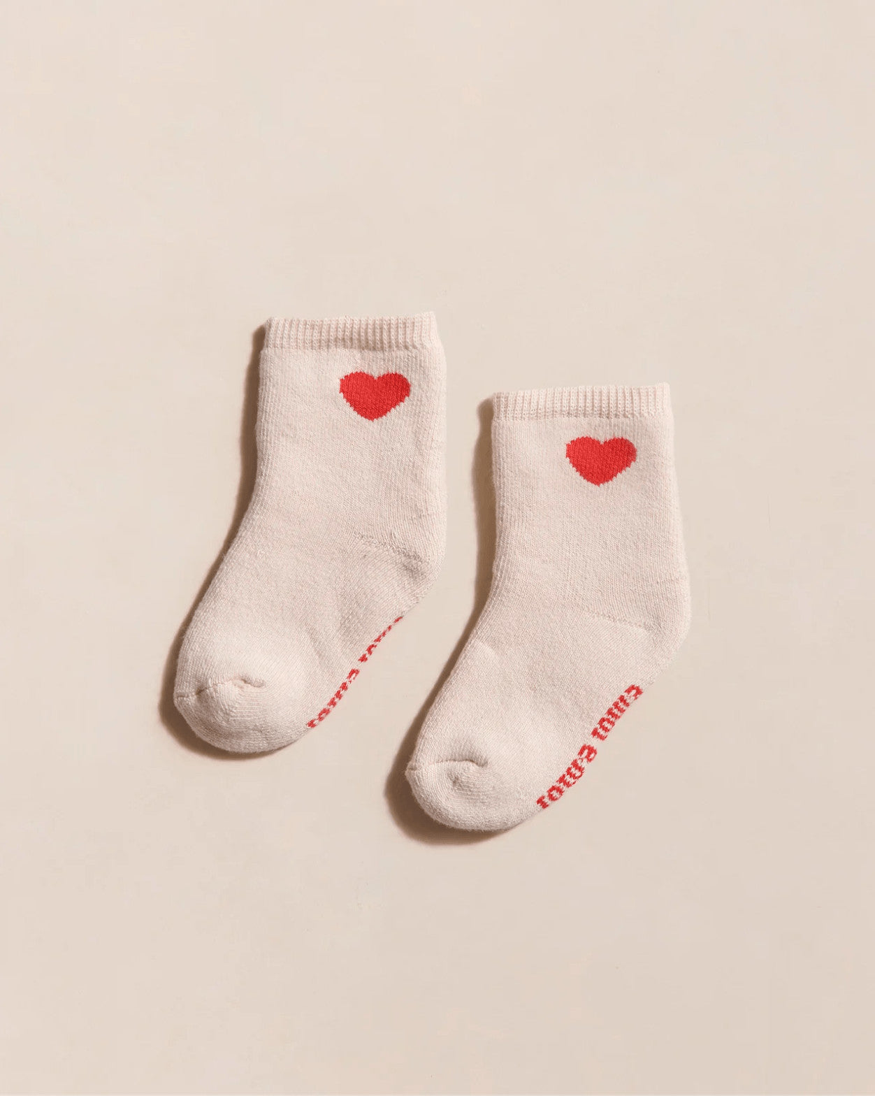 Chaussettes bébé Coeur - Crème - Taille 15/18