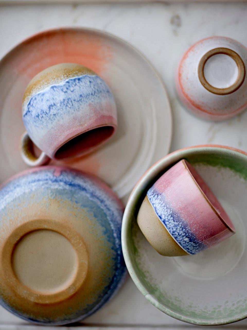 Tasse Paula rose et bleu à anse