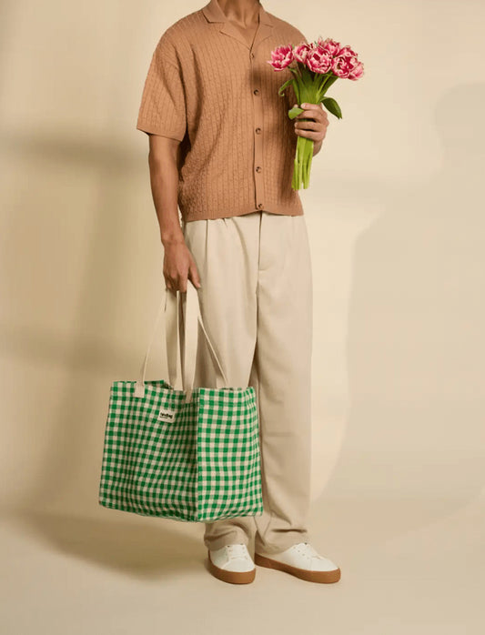 Sac cabas Claude - Vichy vert