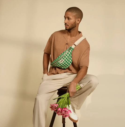 Sac banane Olivia - Vichy vert