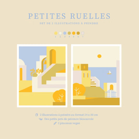 Kit de 2 peintures au numéro 24x30 - Petites ruelles — Salut Irène , Lyon