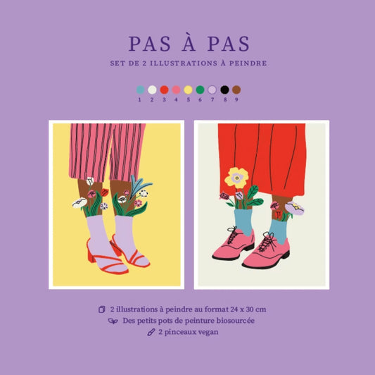 Kit de 2 peintures au numéro 24x30 - Pas à pas — Salut Irène , Lyon