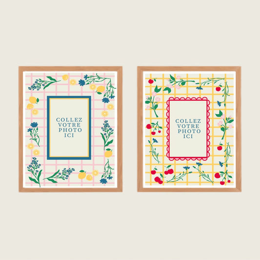 Kit de 2 peintures 24x30 - Cadres fleuris — Salut Irène , Lyon