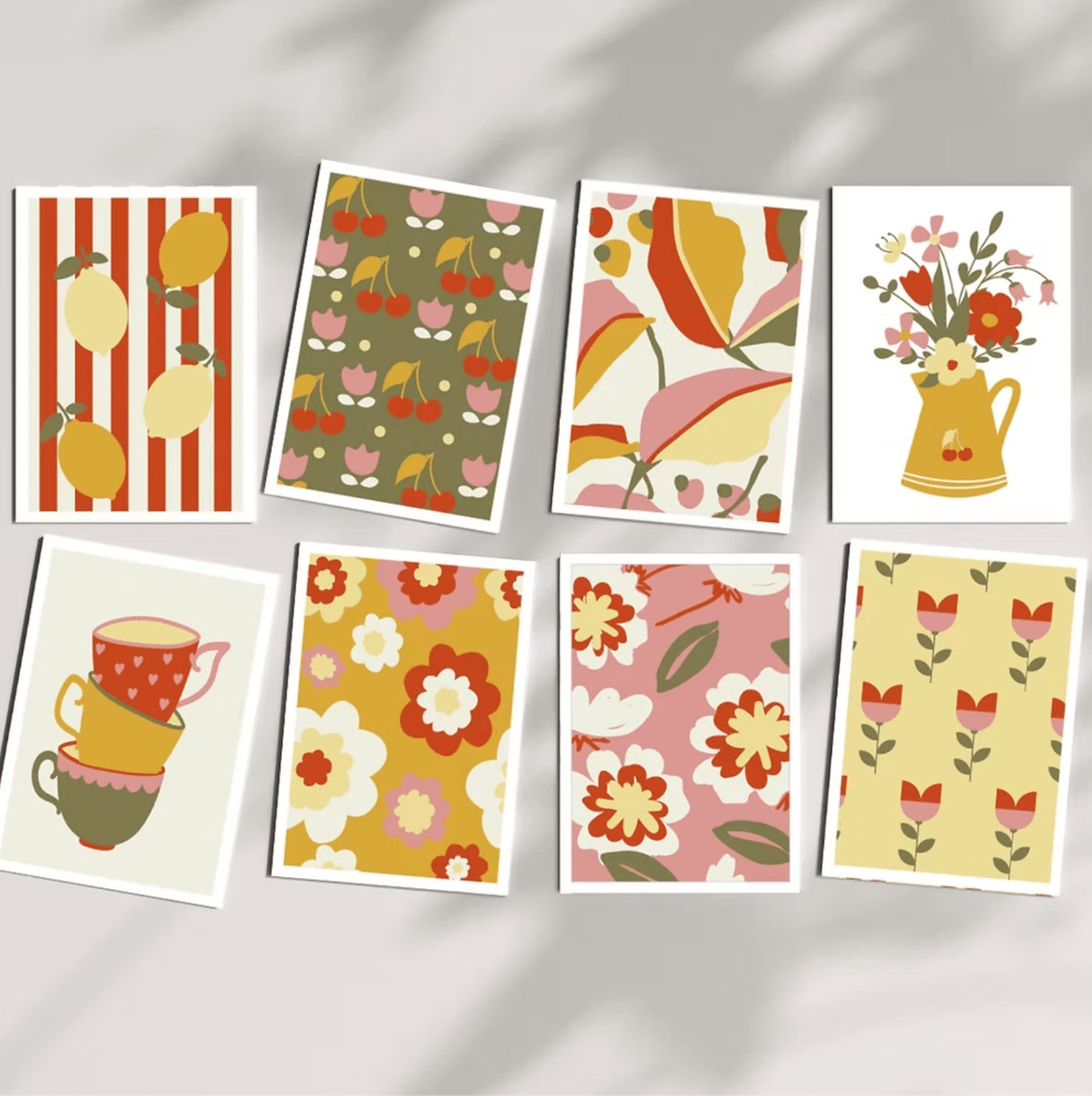 Kit de peinture au numéro 8 cartes - Rétro déco