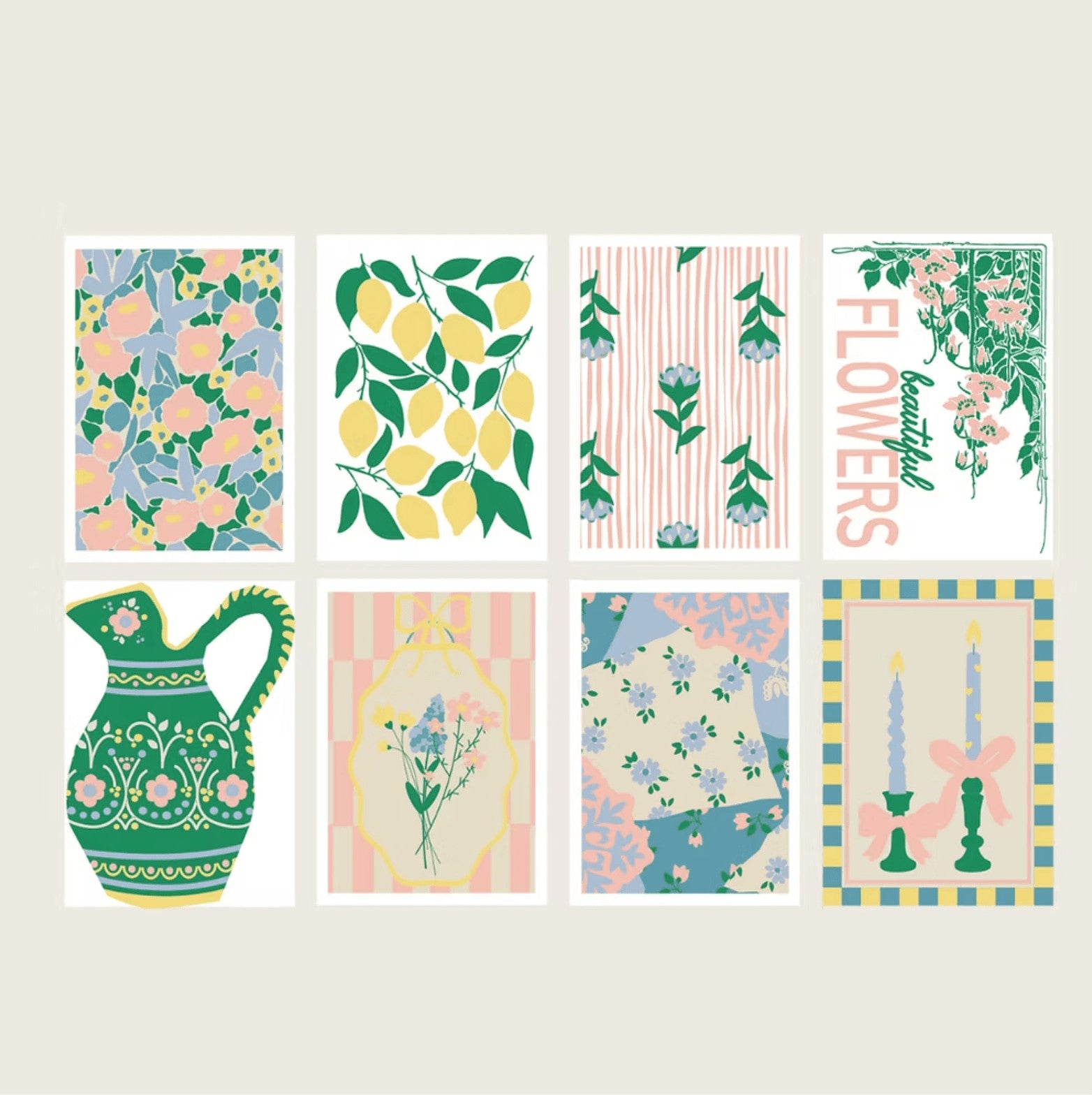 Kit de peinture au numéro 8 cartes - Délicatesses