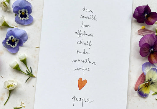 Carte et enveloppe Liste - Papa — Papillonnage , Lyon