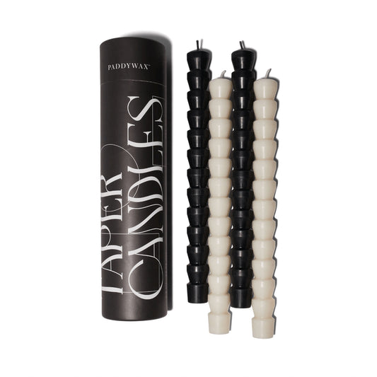 Set de 4 bougies coniques - Black & white