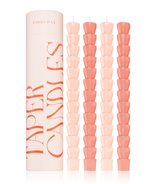 Set de 4 bougies coniques - Pink & blush