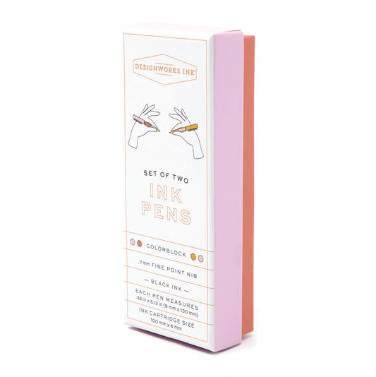 Set de 2 stylos Color block - Rosewood & blush — Designworks , Lyon
