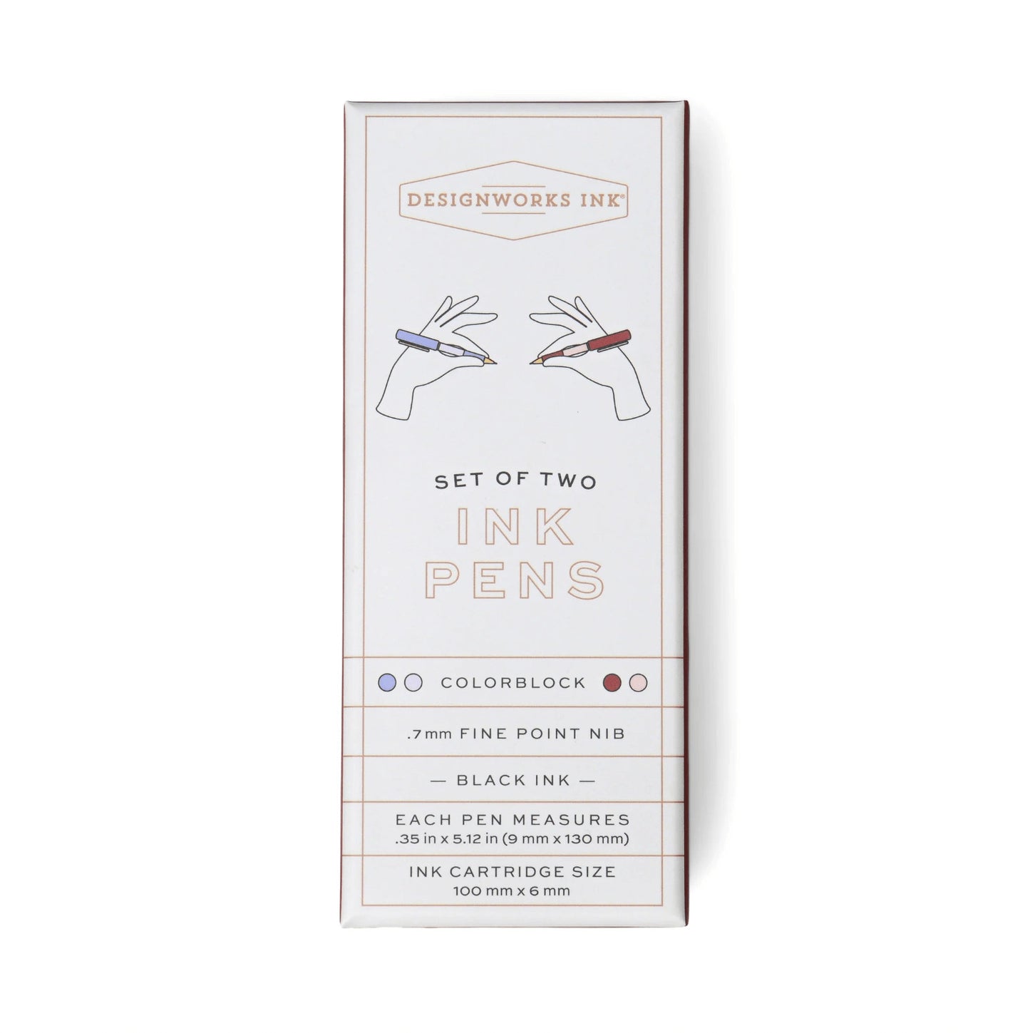 Set de 2 stylos Color block - Lavender & blush — Designworks , Lyon