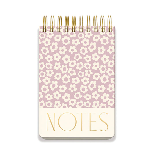 Grand bloc-notes à spirales - Lilac groovy floral