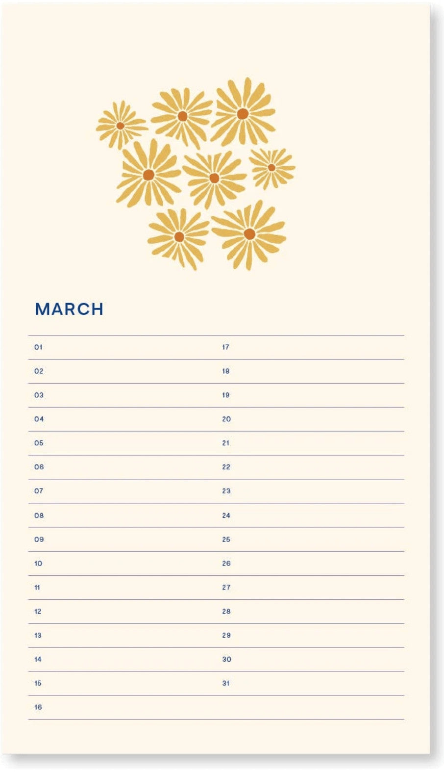 Calendrier d'anniversaires - Flora
