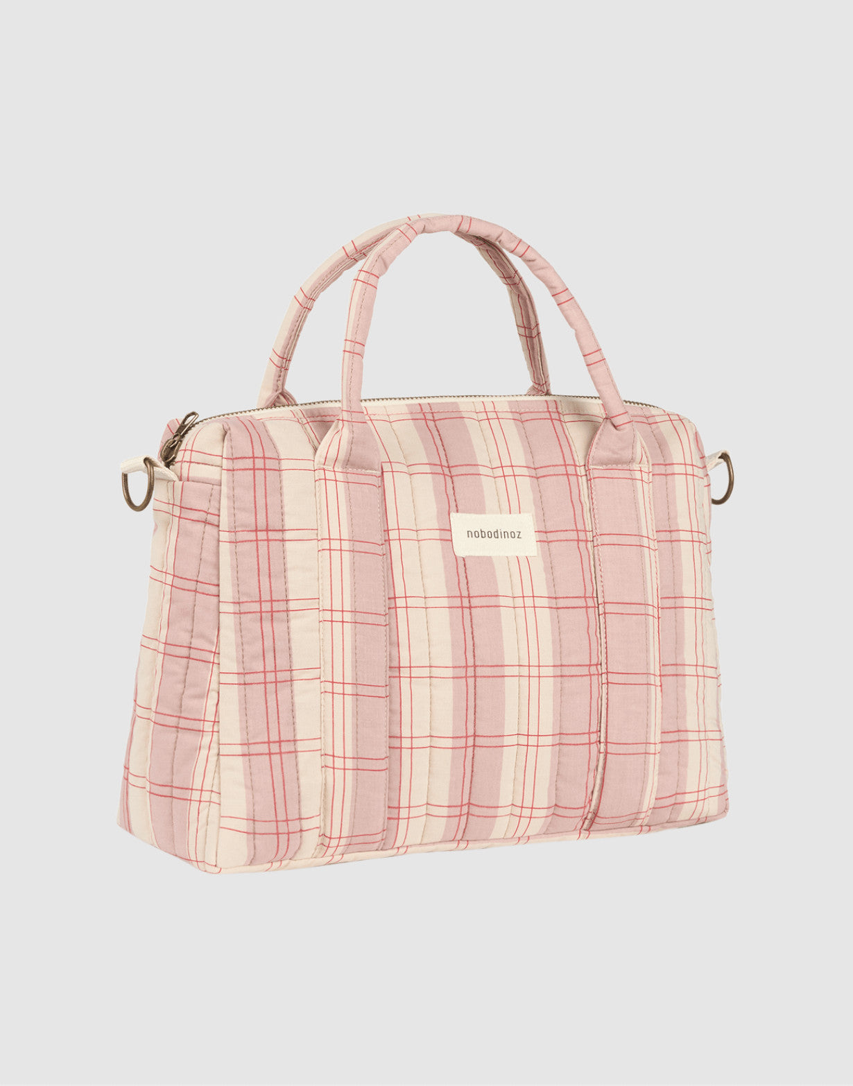 Organisateur de poussette/mini sac Stories - Powder red checks