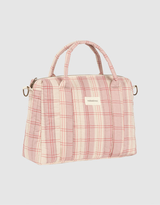 Organisateur de poussette/mini sac Stories - Powder red checks