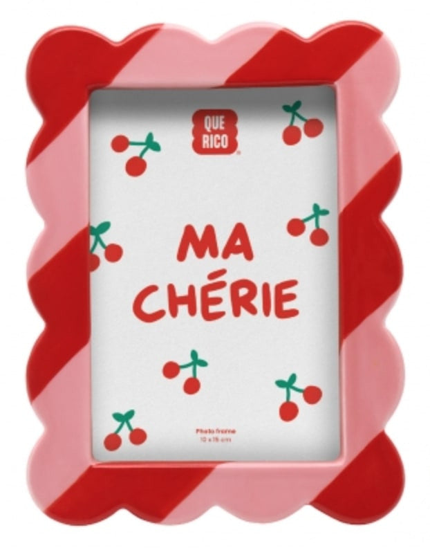 Cadre Elvira - Rayé rose/rouge