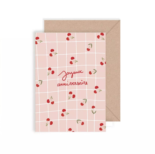 Carte double Joyeux anniversaire - Belle de mai