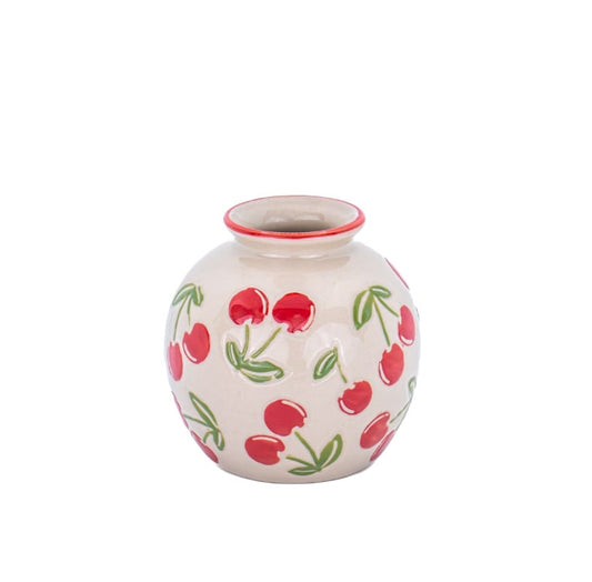 Mini vase rond cerises