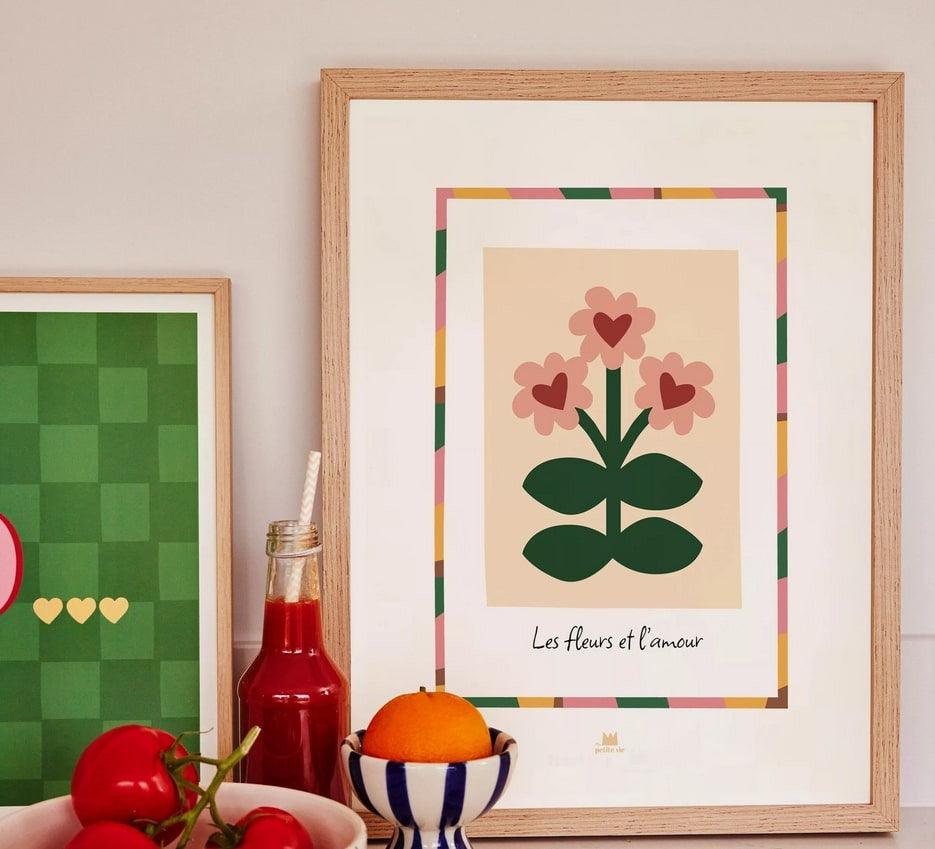 Affiche A3 - Les fleurs et l'amour