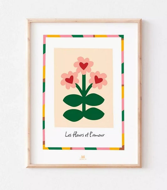 Affiche A3 - Les fleurs et l'amour