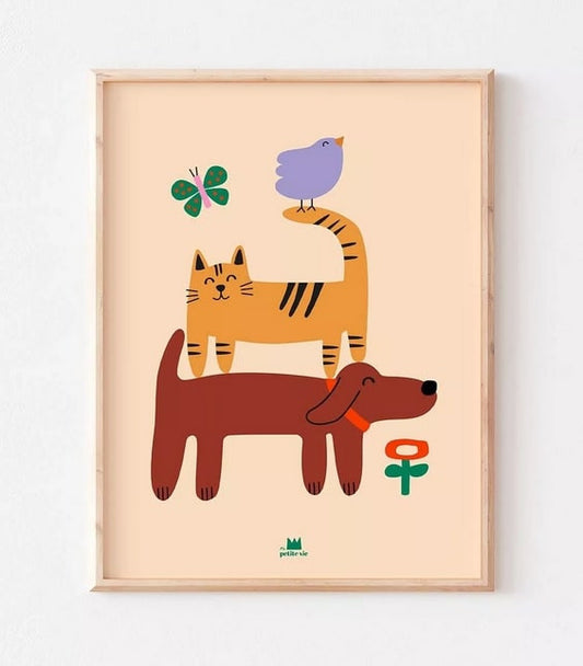 Affiche A3 - Chien et chat
