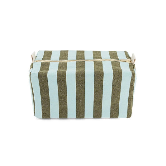 Trousse de toilette Vic - Rayé aqua/olive
