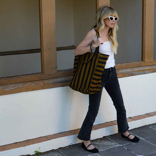 Sac cabas Elisabeth - Rayé cumin/noir