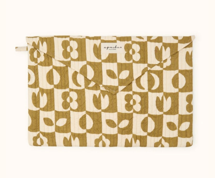Pochette d'ordinateur Ohas - Damier tobacco