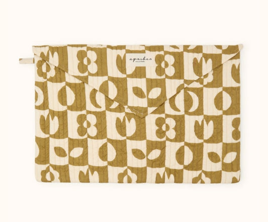 Pochette d'ordinateur Ohas - Damier tobacco