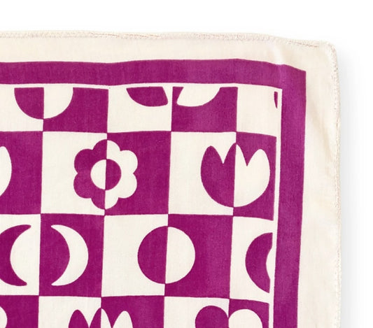 Small foulard Vanika Damier - Fuchsia