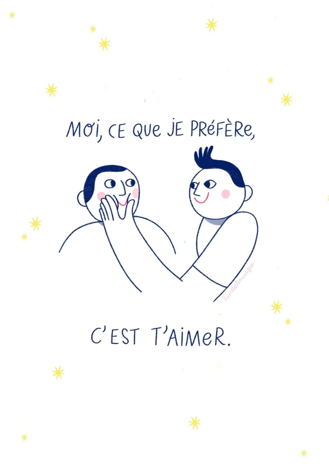 Carte double Bisous doux - Hommes