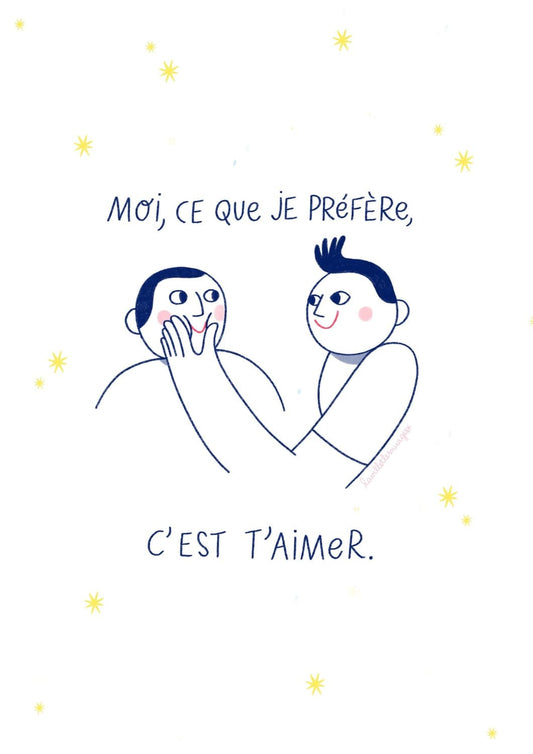 Carte double Bisous doux - Hommes