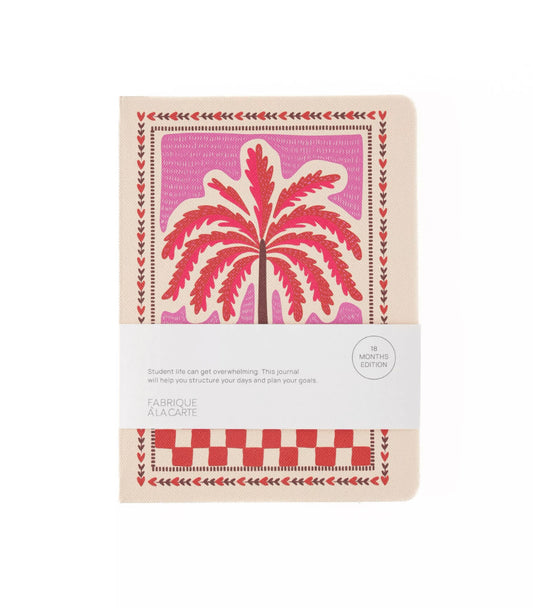 Agenda scolaire 18 mois 2025/2026 - Palmtree pink