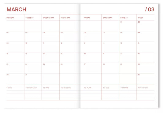 Agenda scolaire 2025/2026 - Flowers coral
