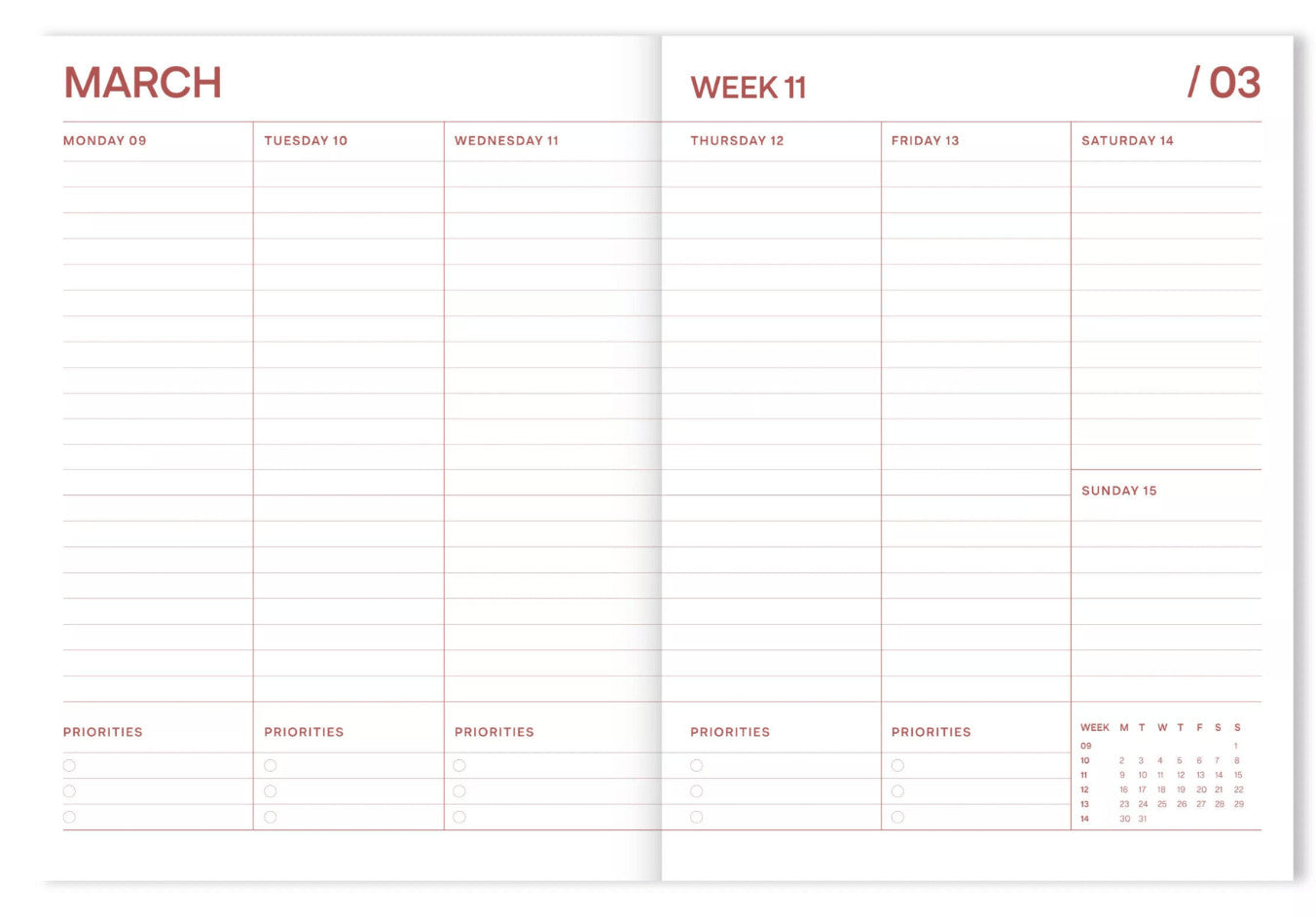 Agenda scolaire 2025/2026 - Flowers coral