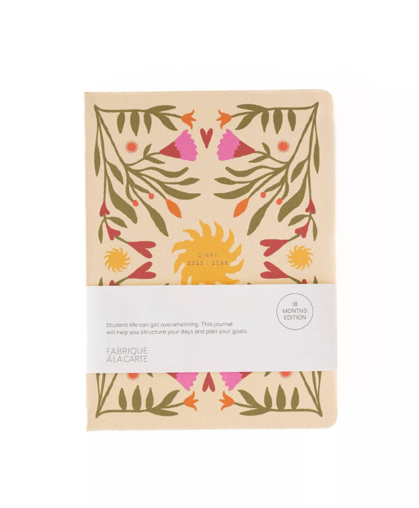 Agenda scolaire 18 mois 2025/2026 - Sun beige