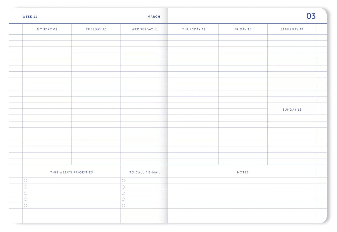 Agenda scolaire 18 mois 2025/2026 - Flow blue