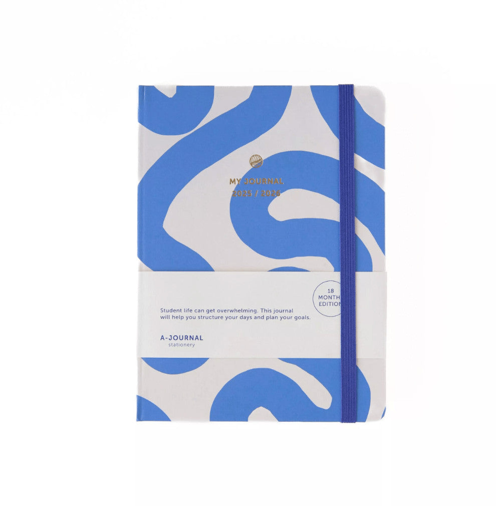 Agenda scolaire 18 mois 2025/2026 - Flow blue