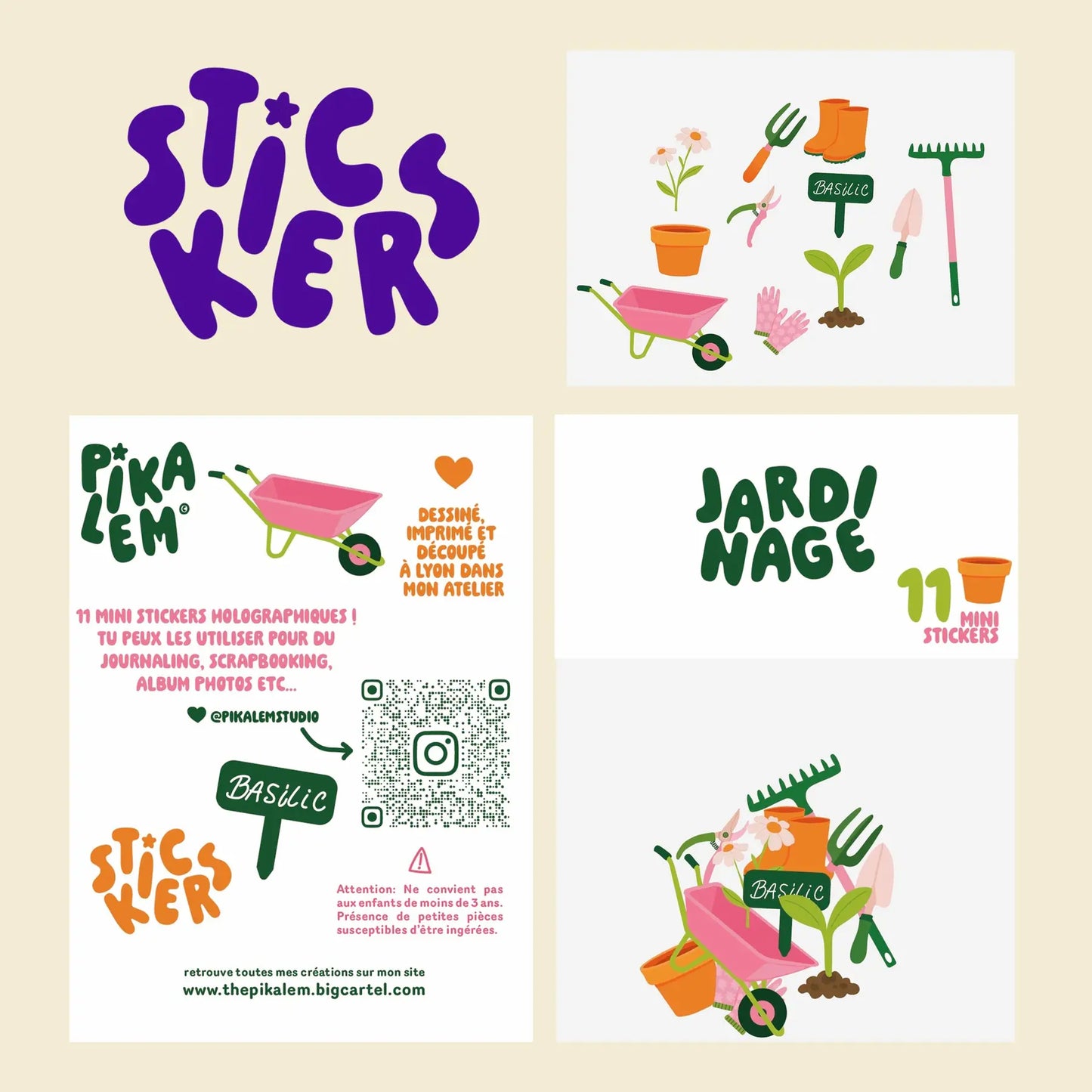 Lot de stickers - Jardinage