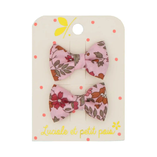 Barrettes mini papillon - Liberty Capel Floret/Rose Buvard