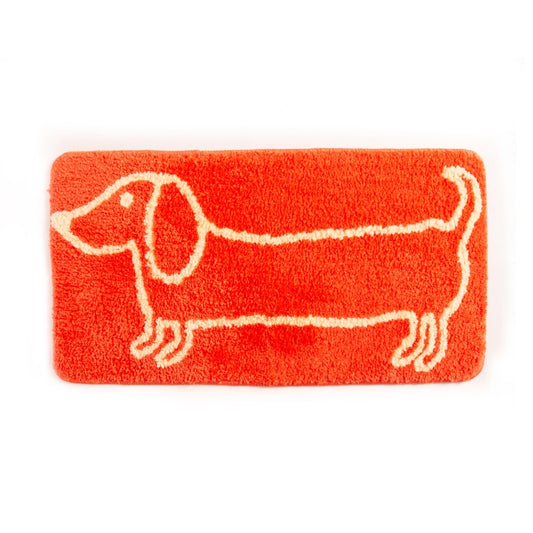 Tapis de bain - Teckel orange