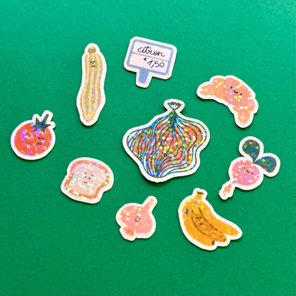 Lot de stickers - Food market