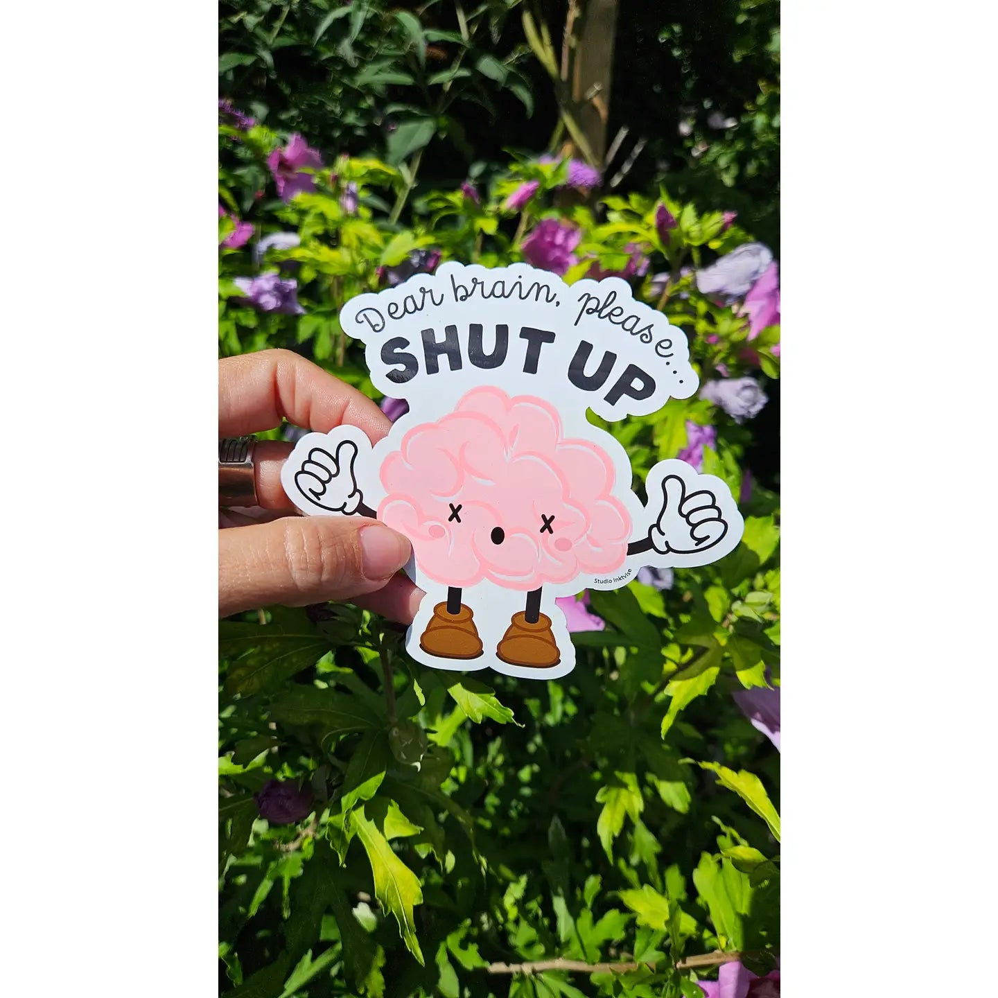 Sticker Dear brain, please shut up — Studio Inktvis , Lyon