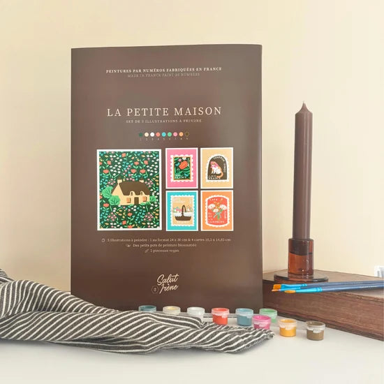 Kit de peinture au numéro 24x30 + cartes - La petite maison