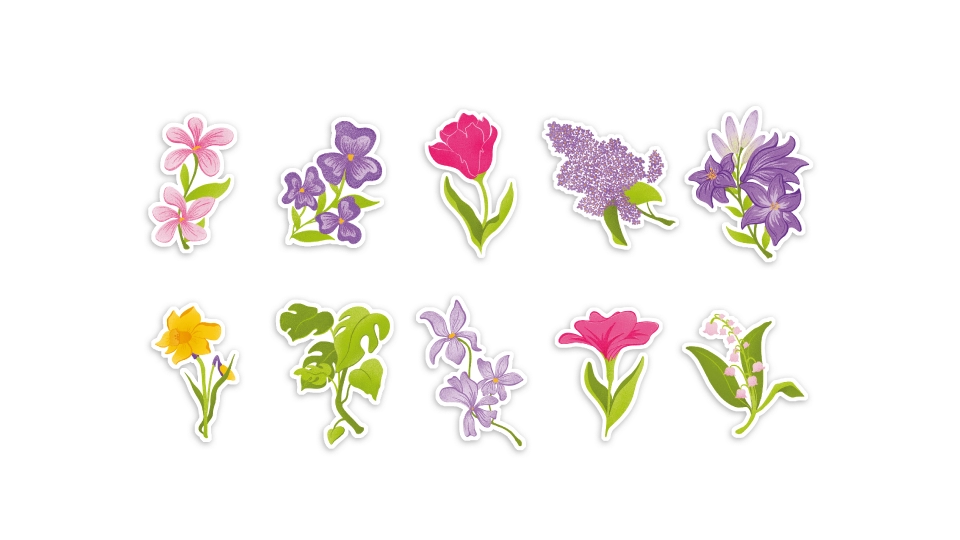 Pack 10 stickers - J'te le dis avec des fleurs